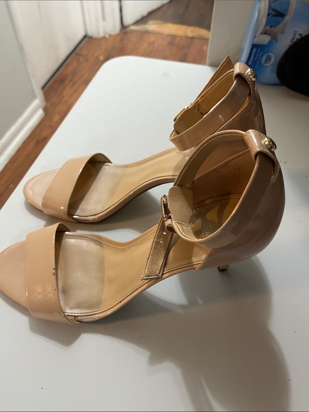 Michael Kors Nude Patent Ankle-Strap Heels - Blush Neutral